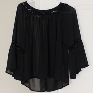 Monteau Sheer Black Top